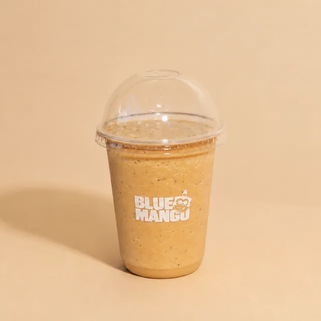 Blue Mango frappe with a domed lid
