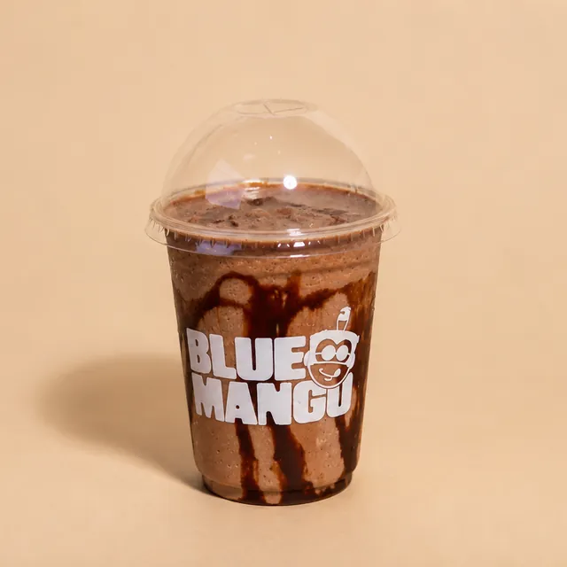 Mocha frappe with a domed lid