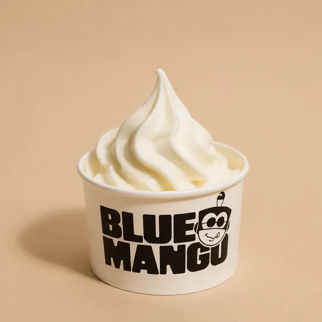 Original Tart frozen yogurt swirl in a Blue Mango cup